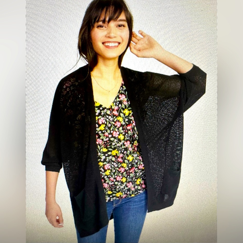 Old Navy Dolman sleeve open weave open front cardigan size XXL
